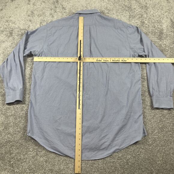 Brooks Brothers Dress Shirt Mens 17 4 5 Non Iron Button Down Cotton Blue - Picture 8 of 12